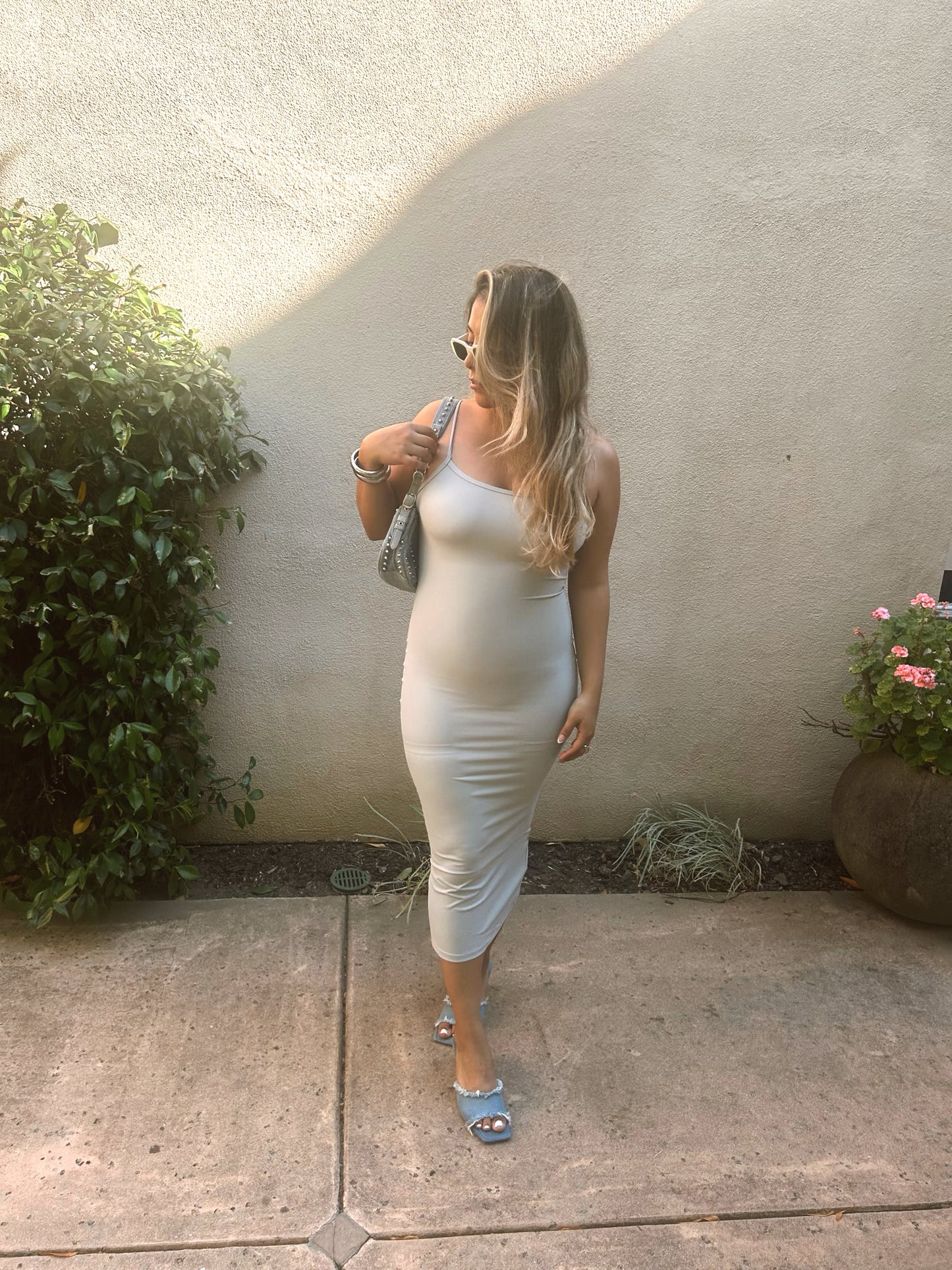 Gray Midi Dress