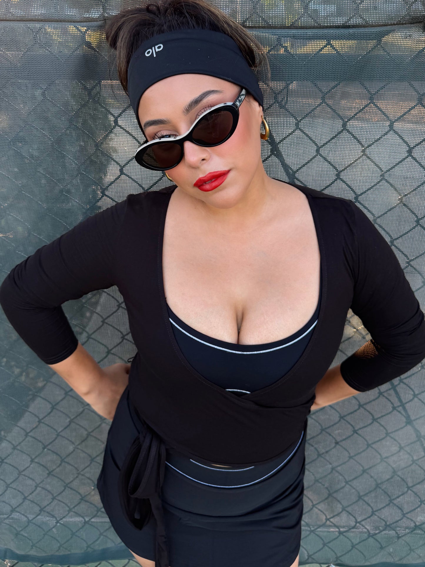 Black Cherry Wrap Top