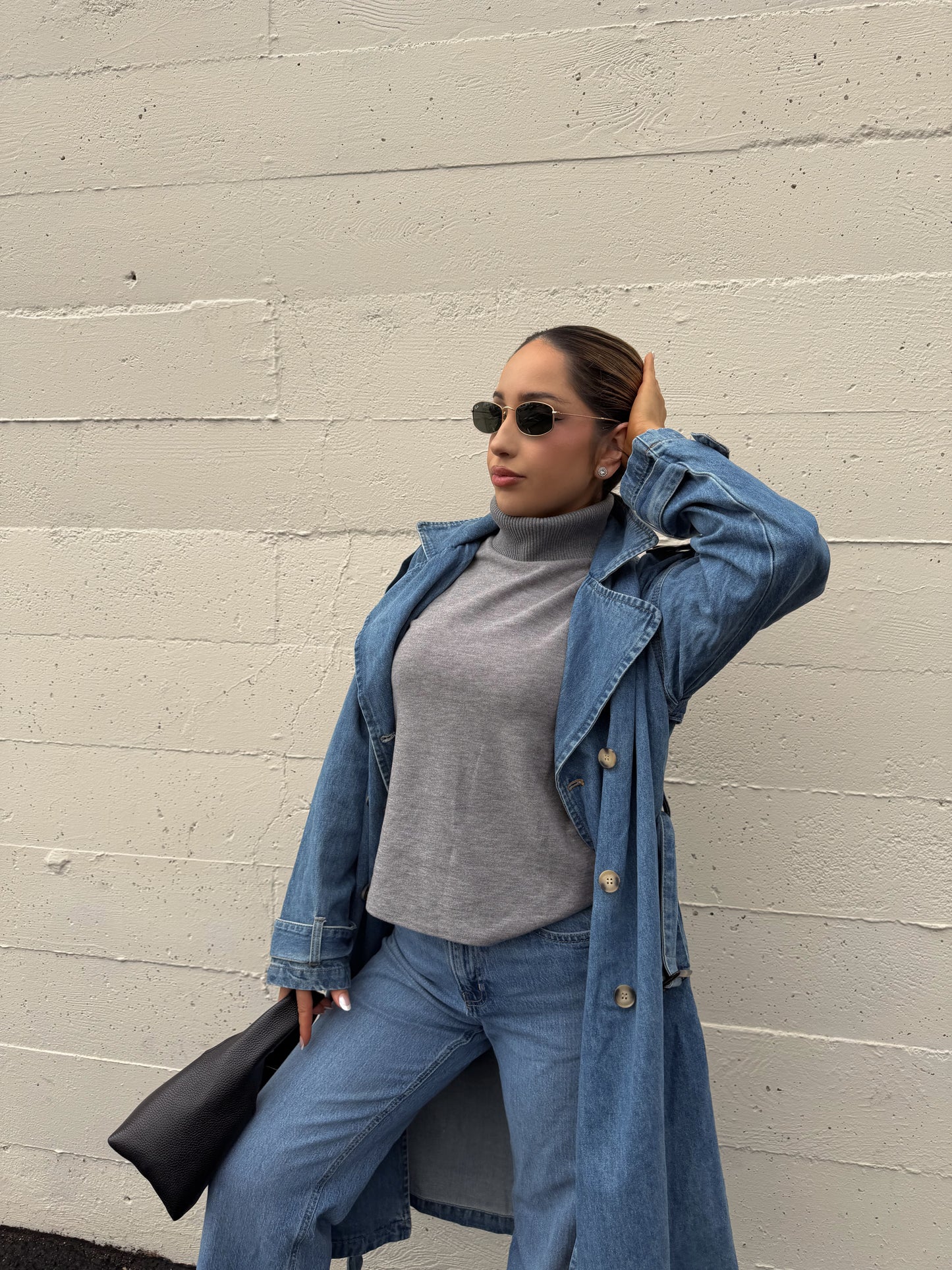 Winter Blue Trench Coat